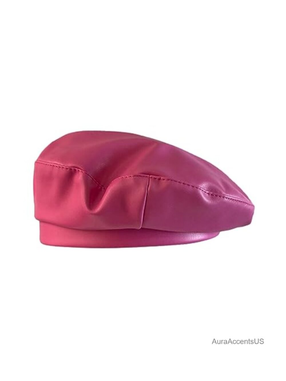 PU Leather French Beret Hat Adjustable Beanie